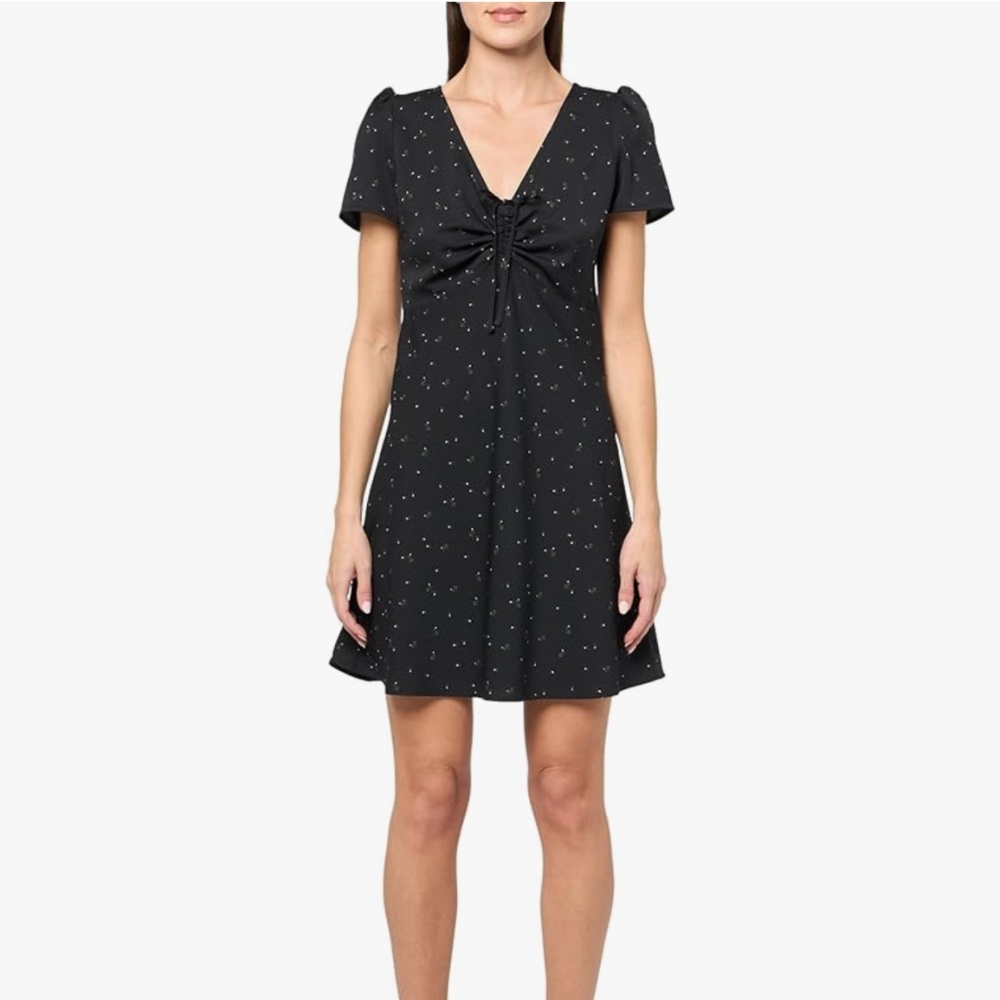 NWT Levi's Plus Size Short Sleeve Mini Dress - Black Floral